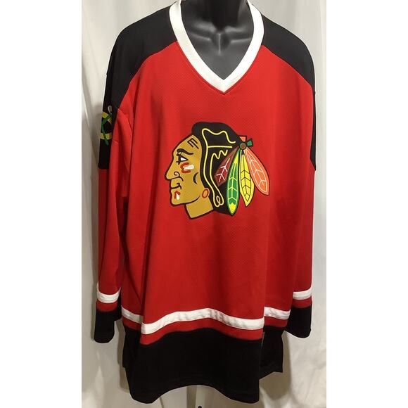 Vintage Chicago Blackhawks NHL Jersey  Huge Indian Head Graphic  Men's 2XL - Picture 1 of 5
